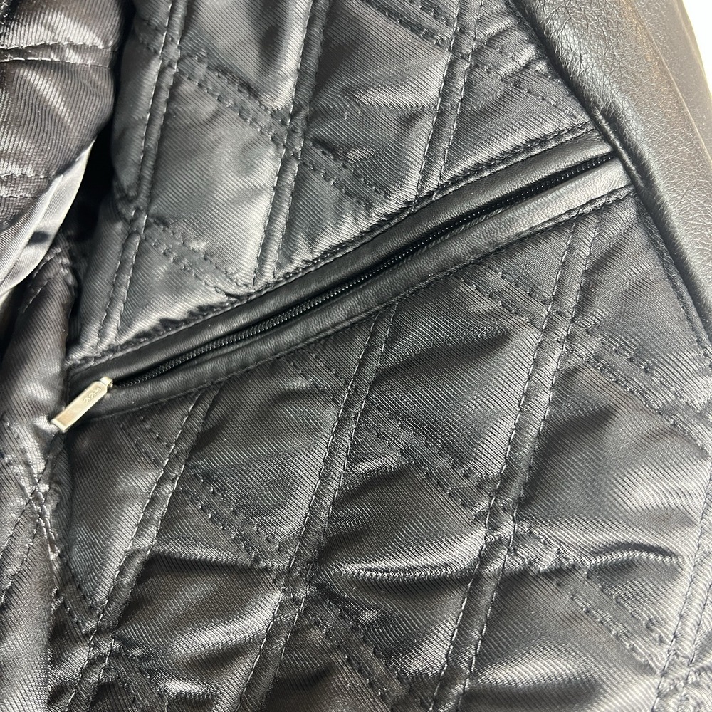 Black Lambskin Leather Car Coat Jacket Mens Large Roundtree & Yorke Classic - Picture 10 of 14